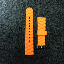 腕時計用 ベルト ラバーベルト オレンジ 腕時計 革工房Deepzone 通販