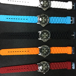 腕時計用　ベルト　ラバーベルト　オレンジ 4枚目の画像