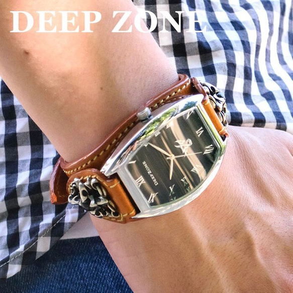 腕時計イタリアンレザーブレスウォッチレザーベルト Deep zoneちょい悪