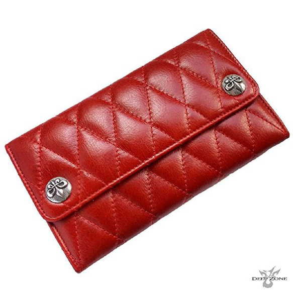 限定5個9800円長財布イタリアンレザーキルティングウォレット レッド