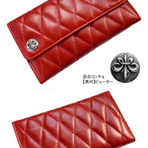 限定5個9800円長財布イタリアンレザーキルティングウォレット レッド
