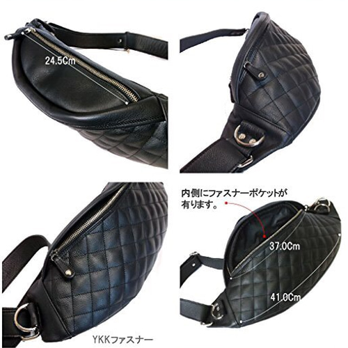 本革レザーキルティング ボディ-バッグ ちょい悪オヤジ
