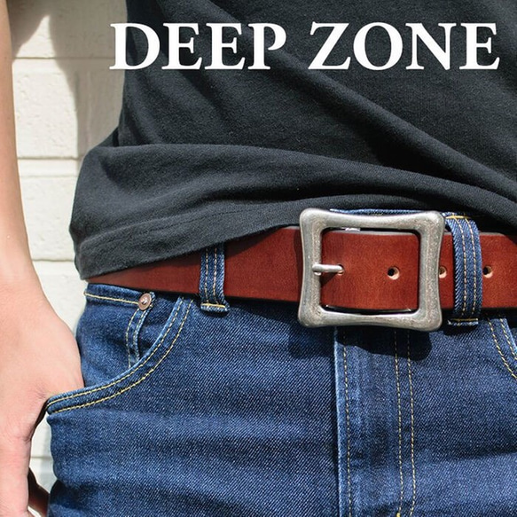 メンズベルト　オイルレザー　ベルト Deep zone 本革レザー　ダークブラウン 1枚目の画像