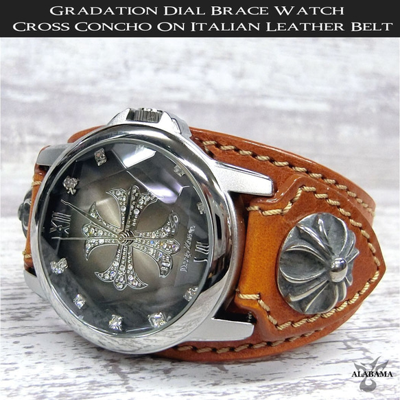 メンズ 腕時計 イタリアン レザー ブレスウォッチ 人気　カジュアル時計　ハード系　プレゼントに 1枚目の画像
