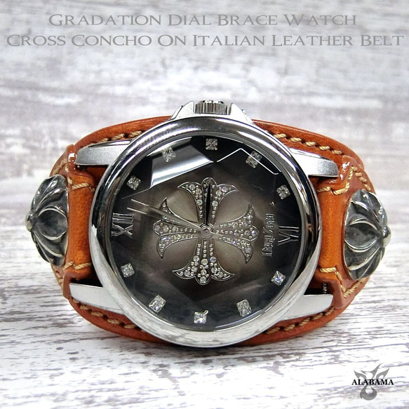 メンズ 腕時計 イタリアン レザー ブレスウォッチ 人気　カジュアル時計　ハード系　プレゼントに 2枚目の画像