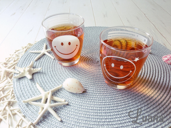 再販7】《SET》Smileスマイル＊ニコちゃんマークグラス マグカップ 銀