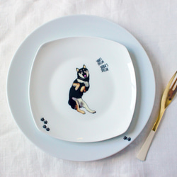 【限量發售】柴犬黑色柴犬方盤&lt;蛋糕盤&gt; 第9張的照片