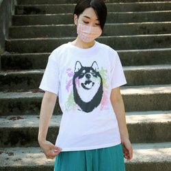 【かわいい】水彩アートな柴犬半袖Tシャツ＜男女兼用Mサイズ＞ 3枚目の画像