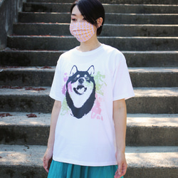 【かわいい】水彩アートな柴犬半袖Tシャツ＜男女兼用Lサイズ＞ 4枚目の画像