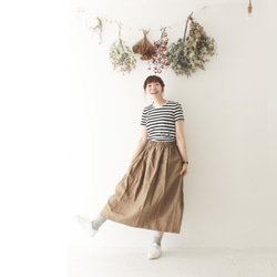 ✨ミルクティースカート｛Pocket color long skirt｝ブラウン 1枚目の画像