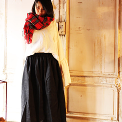 ｛Pocket color long skirt｝ブラック×ブラック 2枚目の画像