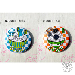 【値下げ】缶バッチ（SUSHIシリーズ）　２個セット 3枚目の画像
