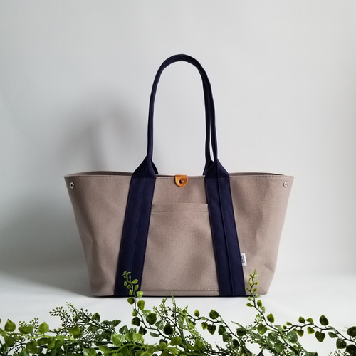 ハンドメイド marime マザーズバッグ ネイビー ナイロン ハンドメイド