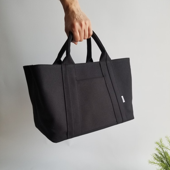 【ｾﾐｵｰﾀﾞｰ】Lｻｲｽﾞぷっくりハンドル♪定番.機能的な間仕切り☆ブラック 1枚目の画像