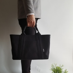 【ｾﾐｵｰﾀﾞｰ】Lｻｲｽﾞぷっくりハンドル♪定番.機能的な間仕切り☆ブラック 5枚目の画像