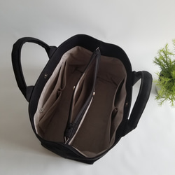 【ｾﾐｵｰﾀﾞｰ】Lｻｲｽﾞぷっくりハンドル♪定番.機能的な間仕切り☆ブラック 2枚目の画像