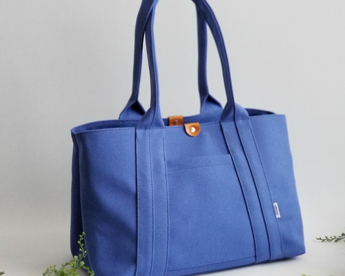 Lｻｲｽﾞ ポケットもマチもたっぷり♪自立3Wayトート☆ヒヤシンス