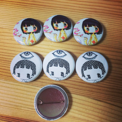女の子缶バッジ2個セット(2.5cm) その他雑貨 あおき はかせ 通販