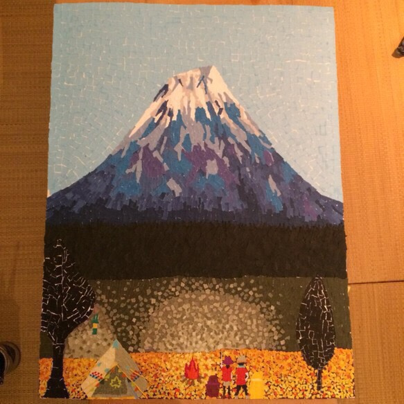 貼り絵 【Mt.fuji 】オーダメイド 2枚目の画像