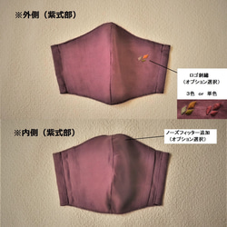 リネンマスク（香りポケット付）＊紫式部C＊ 2枚目の画像