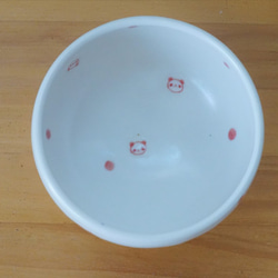 パンダ茶碗ー赤水玉【訳あり値下げ品】 5枚目の画像