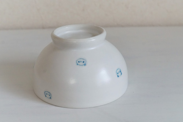 パンダ茶碗ー水色水玉 4枚目の画像