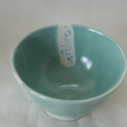 唐草パンダ茶碗〈piko-maru様オーダー品〉 4枚目の画像