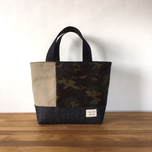 ☆帆布×デニム☆トートバッグ❥ハンドメイド❥ トートバッグ N