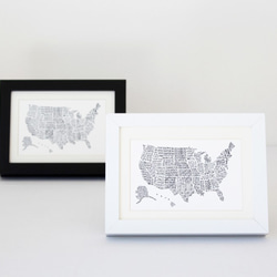 “マップ・アメリカ”　小さなモノクロアート 4枚目の画像