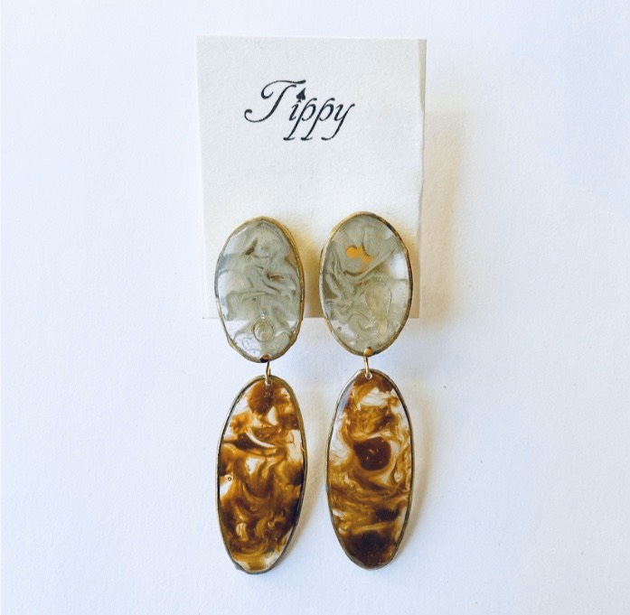marble drop pierce / earring