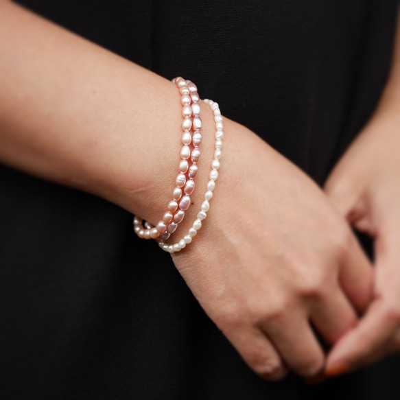 絢麗自然色珍珠手鍊 ◇淡粉紅◇K14GF 第5張的照片