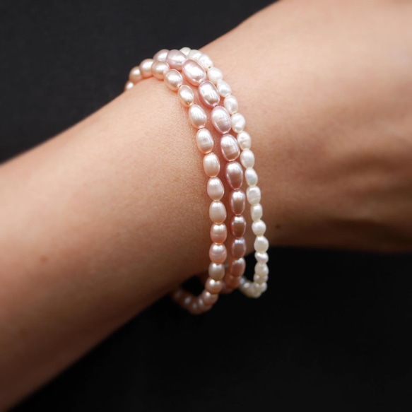 絢麗自然色珍珠手鍊 ◇淡粉紅◇K14GF 第6張的照片