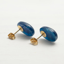 藍磷灰石耳釘耳環❤K14GF 第3張的照片