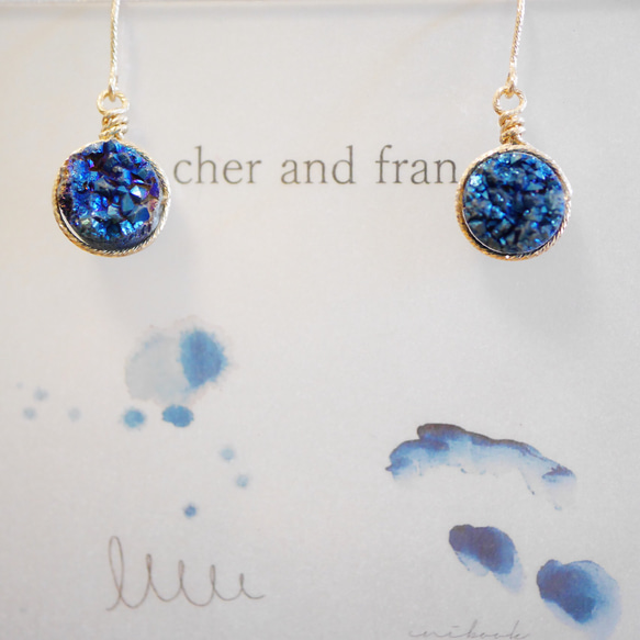 Drousy石英❤耳環❤藍色❤ 第2張的照片