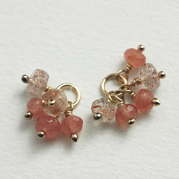 印加玫瑰和聖石混合莓果耳環魅力 第1張的照片