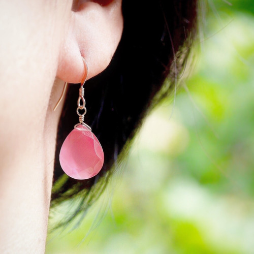 ファイヤーレインボークォーツのファセットカットピアス♡K14GF ピアス