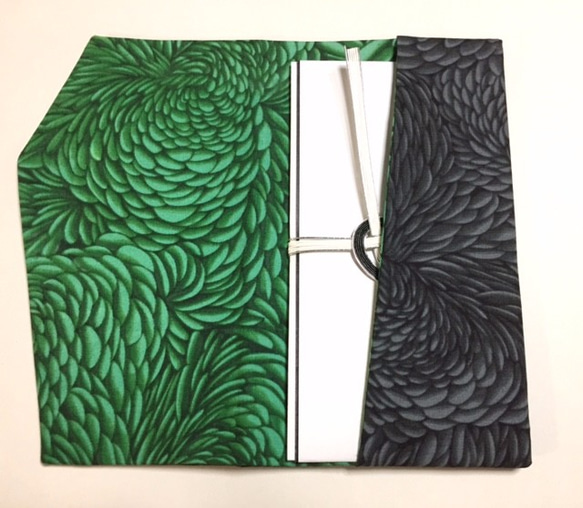 ◆受注製作◆エキゾチックな両面袱紗◆Konabay Fabrics　PETL グリーン 4枚目の画像