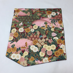 ◆最終◆Konabay Fabrics.菊と蝶の優雅な袱紗  ピンク ハード 3枚目の画像