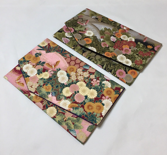 ◆最終◆Konabay Fabrics.菊と蝶の優雅な袱紗  ピンク ハード 5枚目の画像