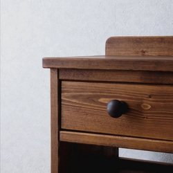 ◻︎#75.スリム 1drawer+shelf side table (d.wt/tkbr) 4枚目の画像