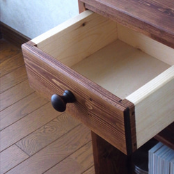 ◻︎#75.スリム 1drawer+shelf side table (d.wt/tkbr) 6枚目の画像