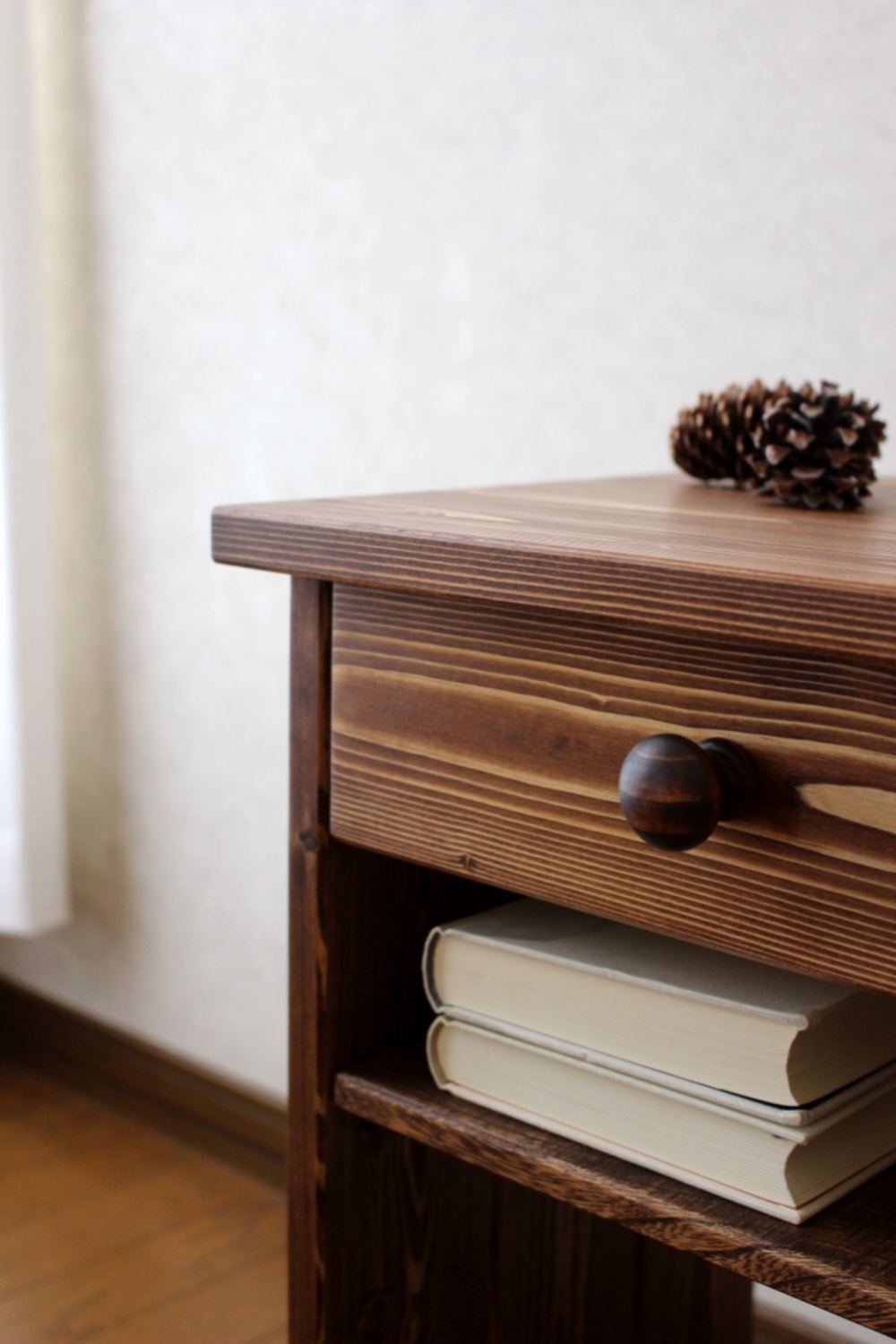 ✴︎☆新色☆✴︎ #82.1drawer+shelf side/night table (チーク色)