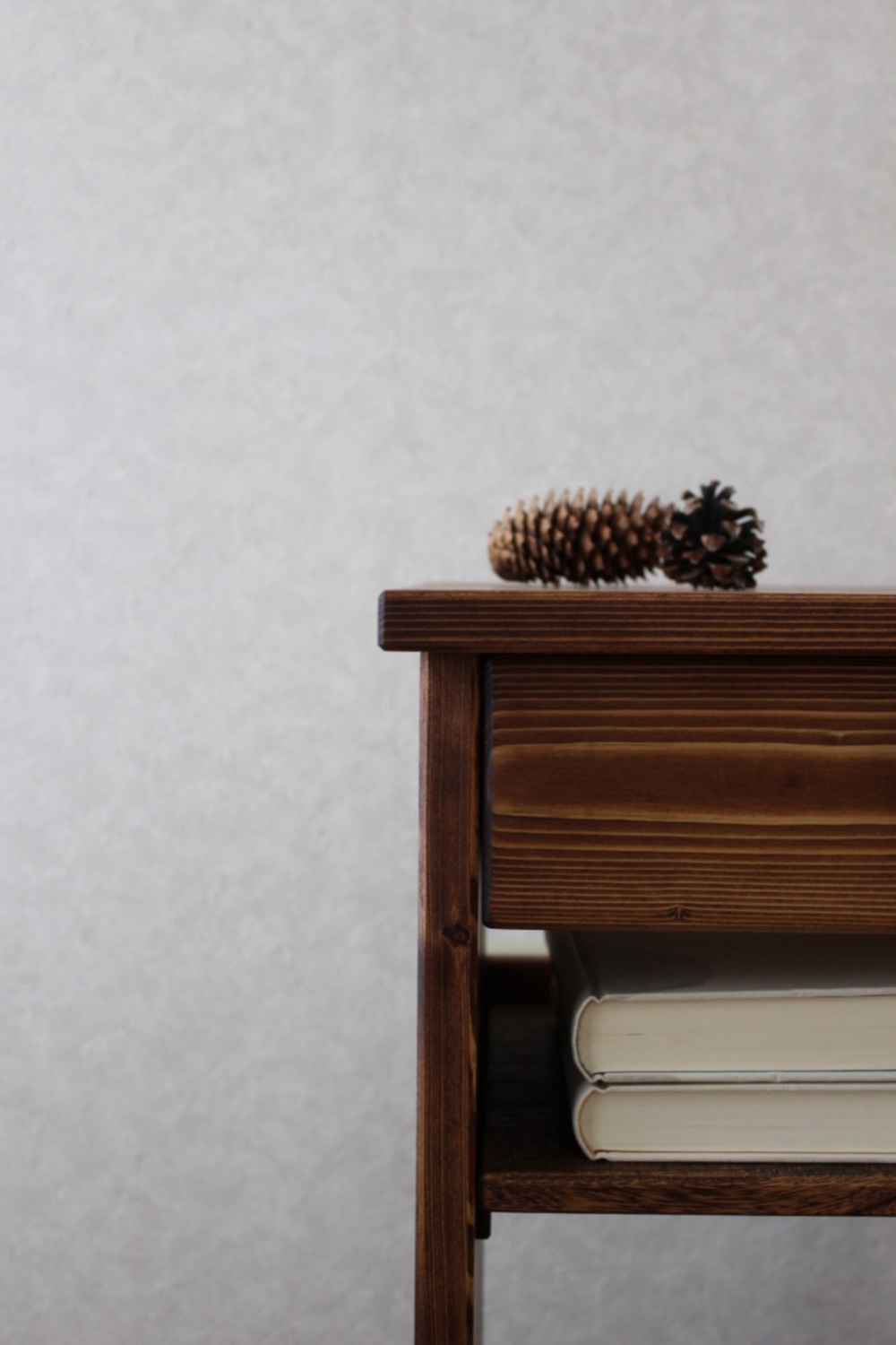 ✴︎☆新色☆✴︎ #82.1drawer+shelf side/night table (チーク色)
