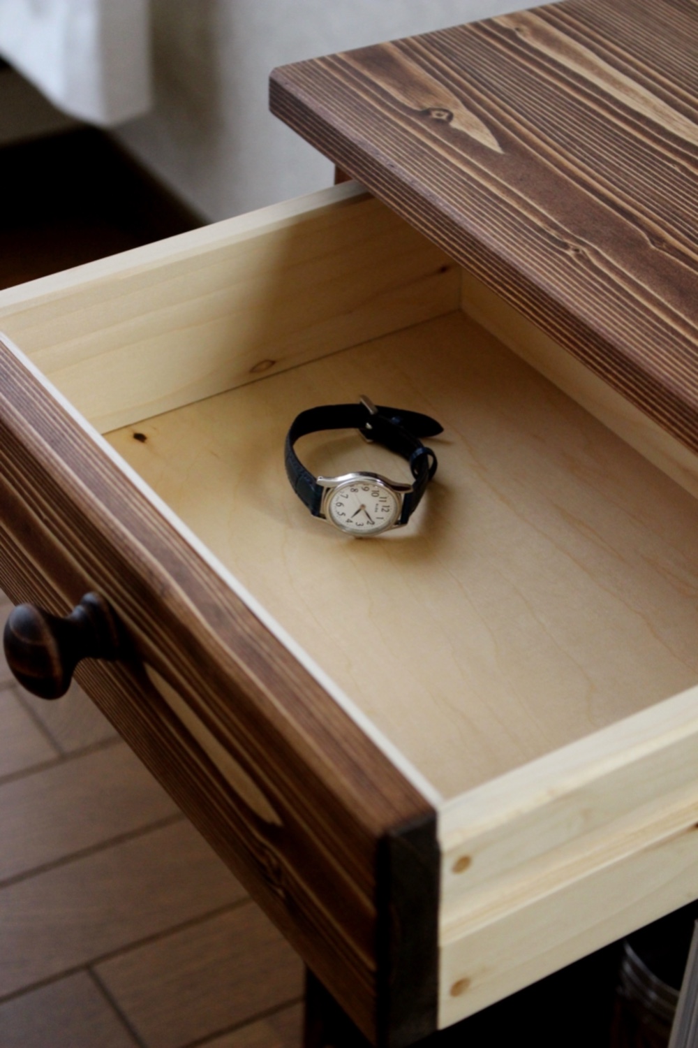 ✴︎☆新色☆✴︎ #82.1drawer+shelf side/night table (チーク色)