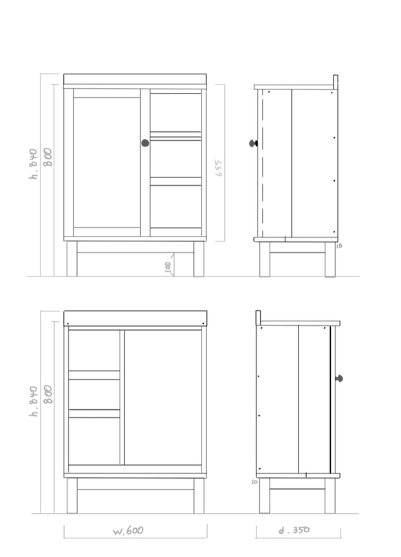 ※aco様ご予約品＊ ◻︎#.order…w600/d350/h800 4つ脚 (d.wt) 3枚目の画像