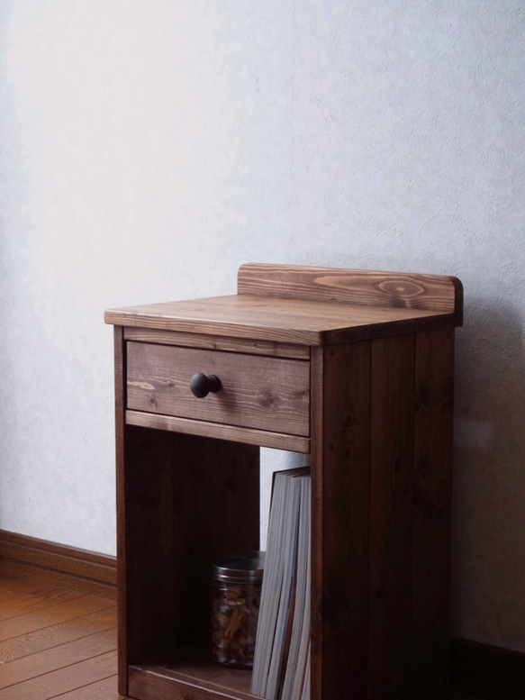 ◻︎#70. 1drawer side table (d.wt/tkbr) 2枚目の画像