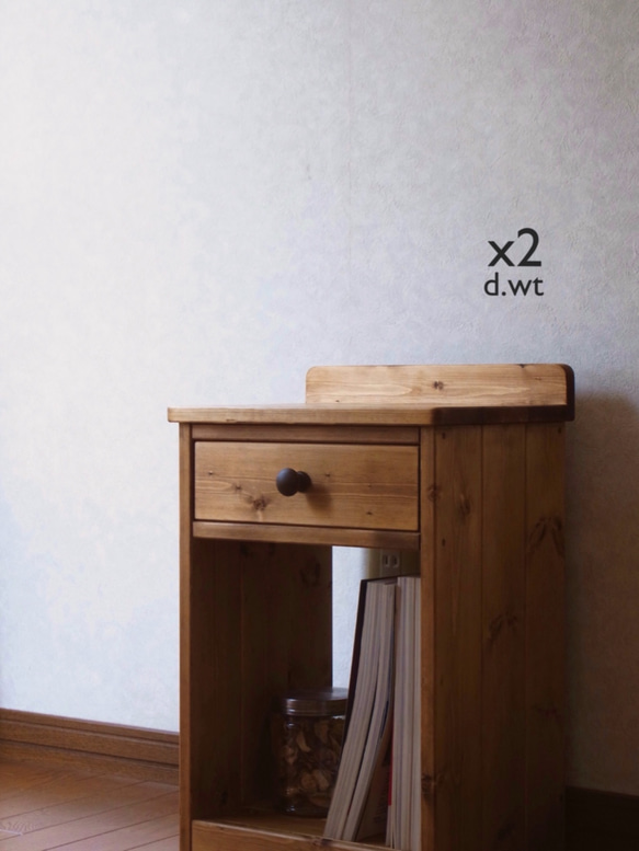 ◻︎#70.「2台まとめて」送料お得☆ 1drawer side table (d.wt)「Creema限定」 1枚目の画像