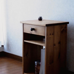 ☆新作☆ #82.1drawer+shelf side/night table (d.wt) 2枚目の画像