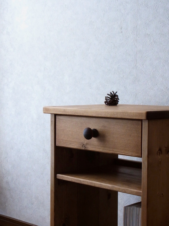 ☆新作☆ #82.1drawer+shelf side/night table (d.wt) 5枚目の画像