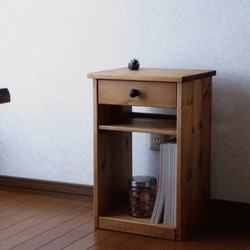 ☆新作☆ #82.1drawer+shelf side/night table (d.wt) 4枚目の画像